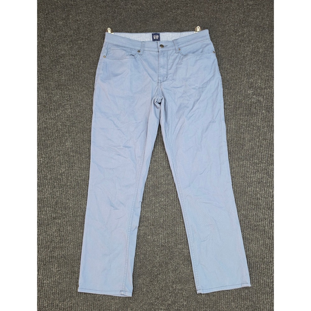 Gap Mens Straight Leg 5-Pocket Pants Blue 34x30 Cotton Stretch QMP1156S